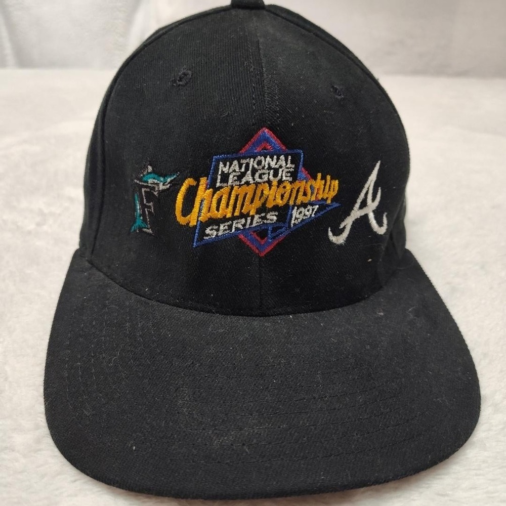 Vintage Florida Marlins Atlanta Braves 90 Hat Cap Snap Back MLB Baseball New Era